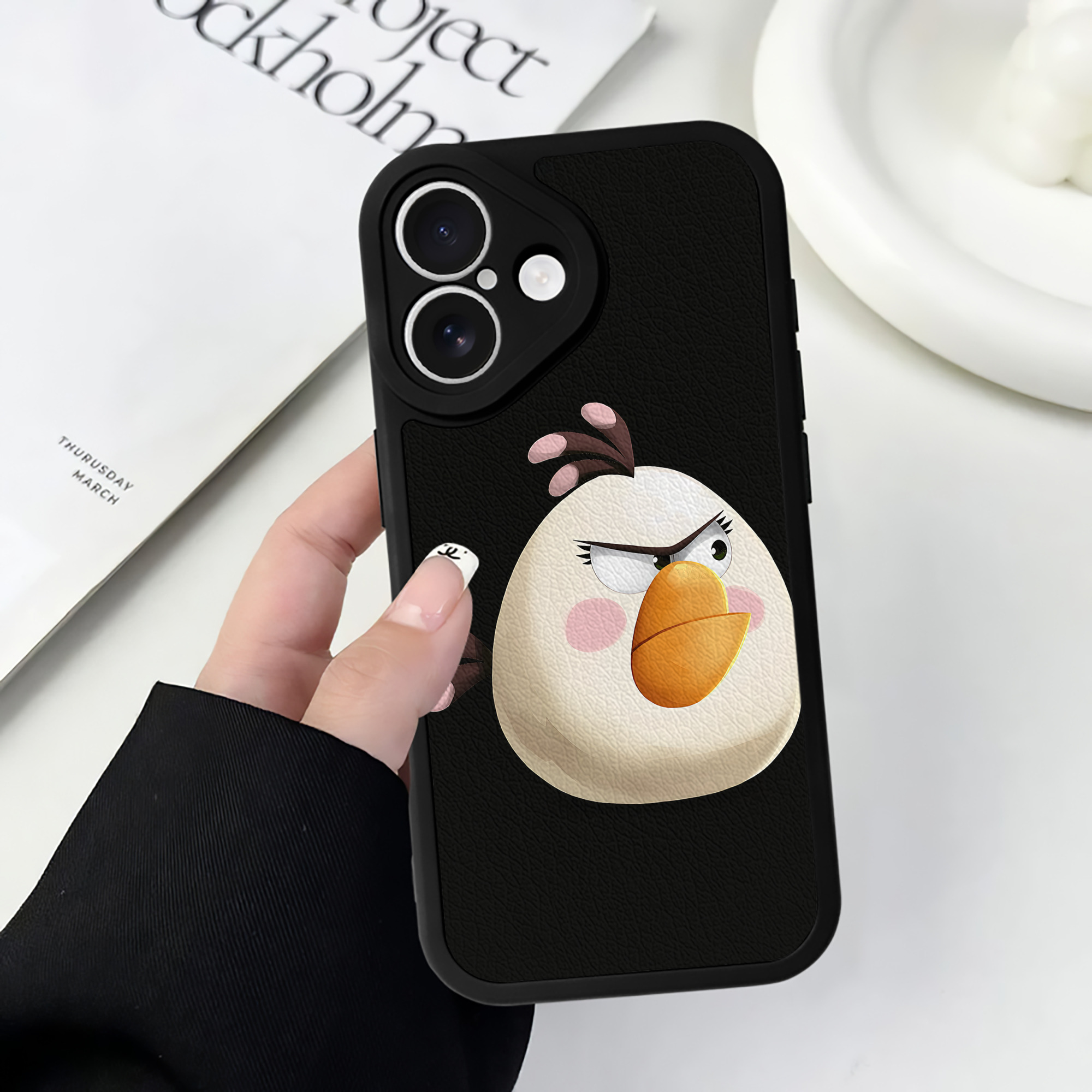 （画像用） Angry Birds アングリーバード 【iPhone 16シリーズ対応】シリコンスマホケース（レザー調） 材質：シリコン